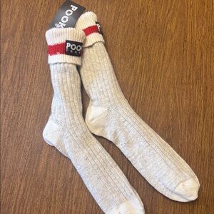 Pook Toque Wool Gray and White Socks